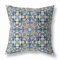 Homeroots 26 in. Cloverleaf Indoor & Outdoor Throw Pillow Blue & Orange 411797